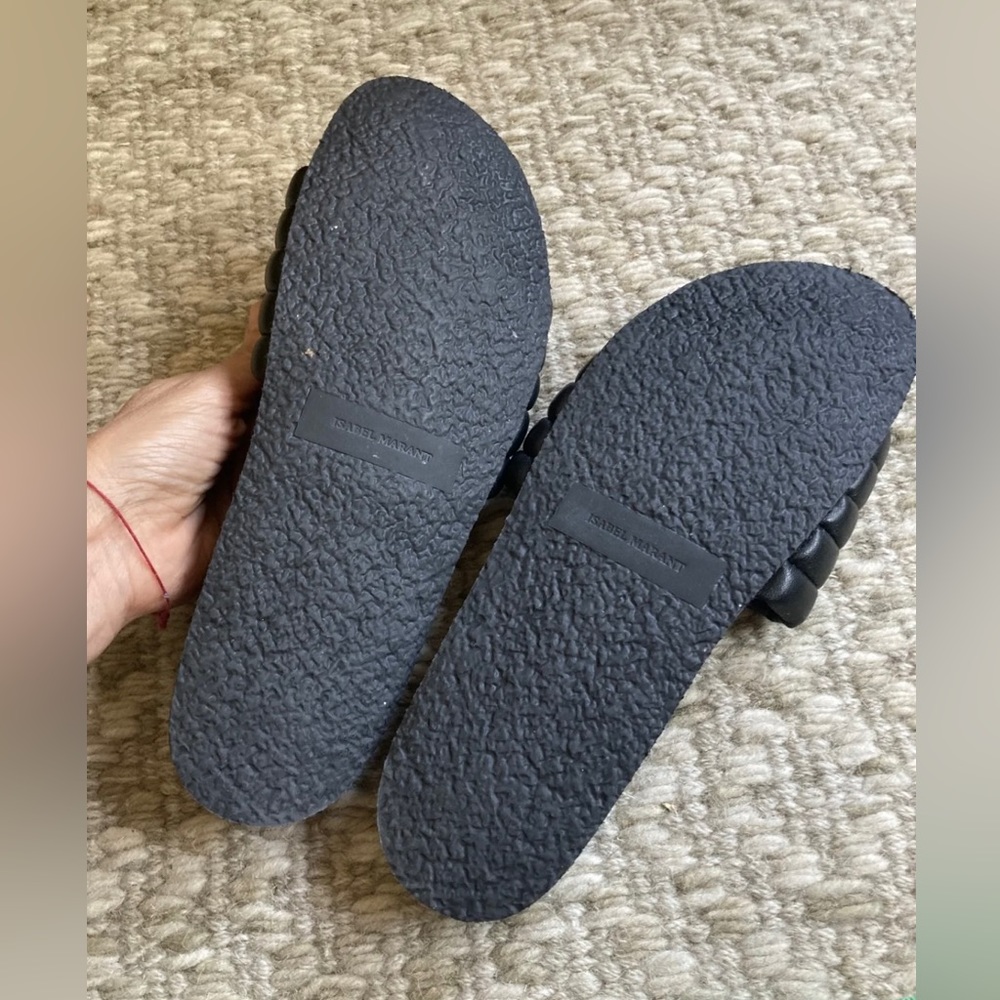 Isabel Marant Hellea ShopBop Black Slides Sandals - Picture 3 of 4